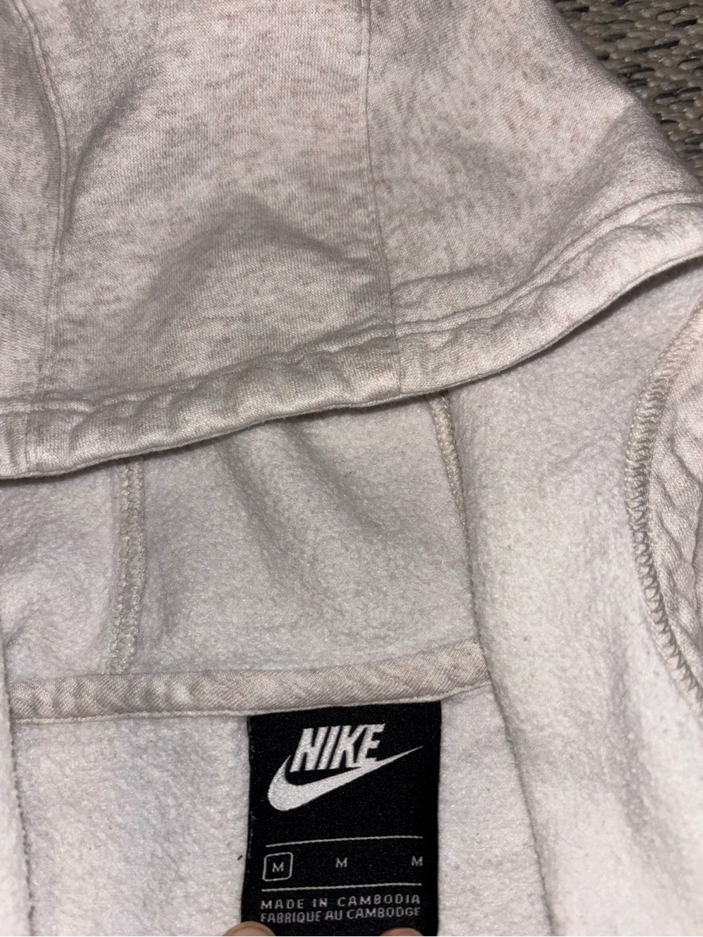 Kids Nike Zip Down Cream Oatmeal Jacket Size M Cotton Rayon Polyester Full Zip - Picture 4 of 8